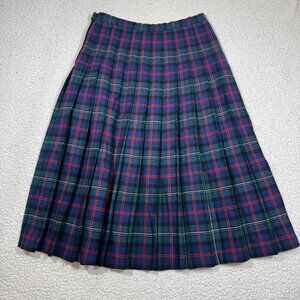 Vtg Pendleton Womens Malcolm Tartan Plaid Virgin Wool Maxi Skirt Sz 16 Pleated